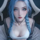 【哲风壁纸】御姐风 蓝色系美女