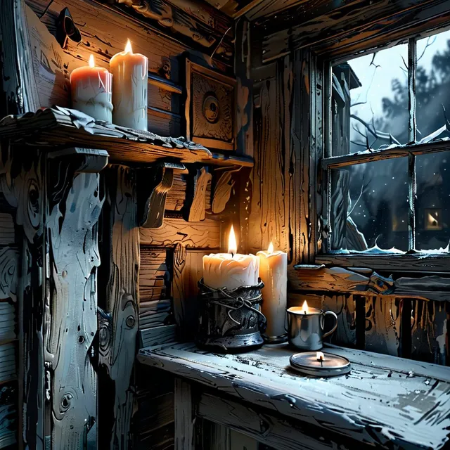 00159-1252415874-inside-a-dark-log-cabinshabbyat-nighta-candledarkness-outside-the-windowrealisticdetailed-details_lora_more_details_1__l-82b389d25a747221539d3447a011f31f
